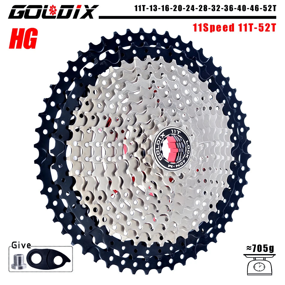 GOLDIX MTB Cassette 8/9/10/11/12 Speed 36T-52T HG for Shimano SRAM Freehub