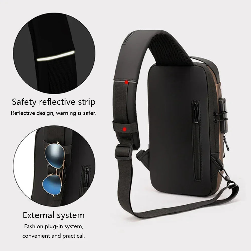 Men's Anti-theft Crossbody Shoulder Bag Travel Sling Chest Pack