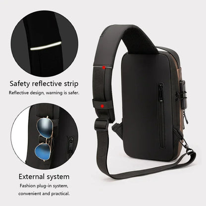 Men's Anti-theft Crossbody Shoulder Bag Travel Sling Chest Pack