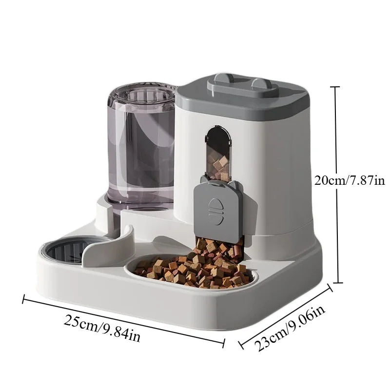 Automatic Cat Bowl Feeder Water Dispenser for Small Medium Large Pets