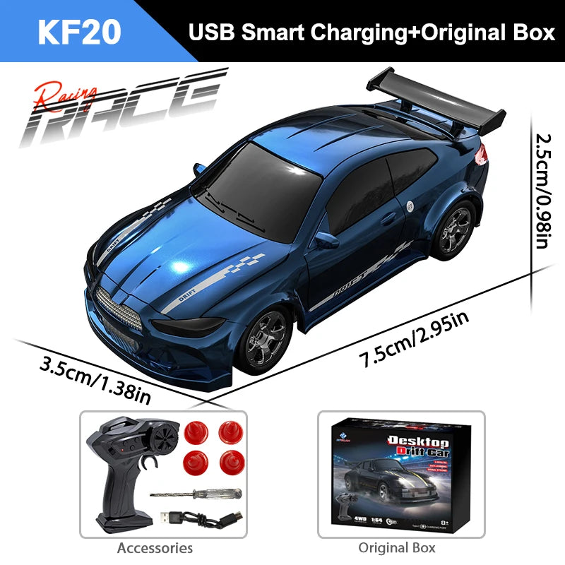 1/64 2.4G Mini RC Drift Car 4WD High Speed GTR Racing Remote Control Toy Gift