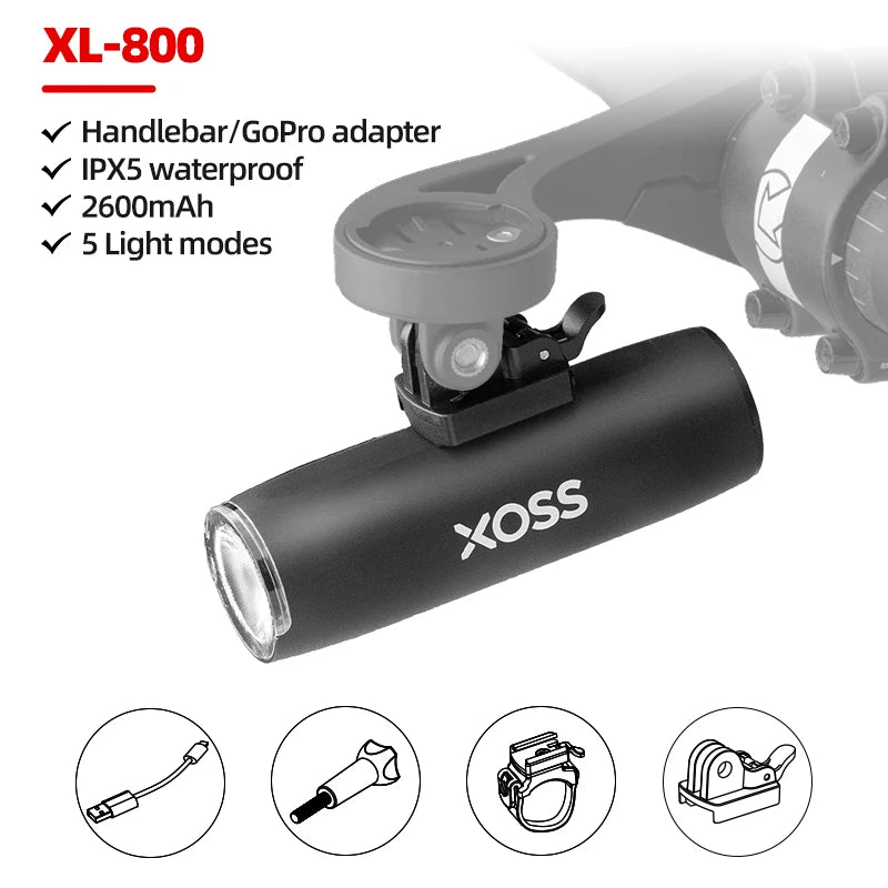 EXPROTAS Front Bike Headlight 400/800 Lumen USB Rechargeable Waterproof Light