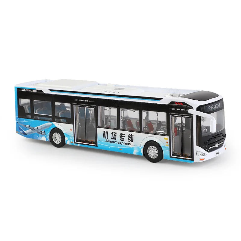 Sliding Sound Light Bus Model Alloy Toy for Kids Christmas Gift