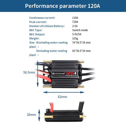 Flycolor Brushless ESC 50A–150A 2–6S LiPo BEC 5.5V/5A for RC Boat Model