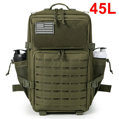 QT&QY 25L/45L Tactical Backpack for Men and Women Outdoor Survival Bug Out Bag Small School Rucksack Hking with Bottle Holder-EXPROTAS