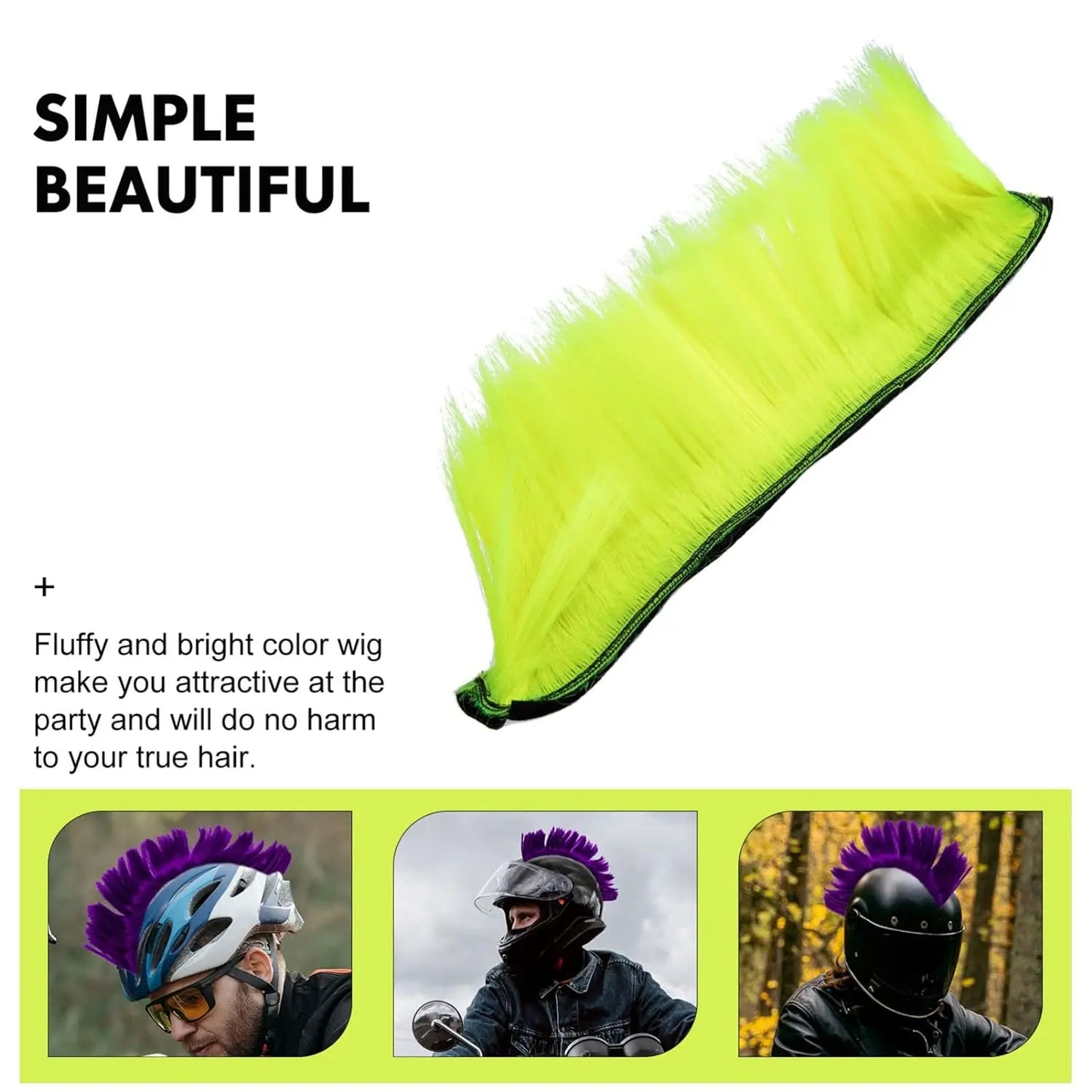 Helmet Wig Synthetic Cockscomb Decoration for Motocross Full Face Helmet