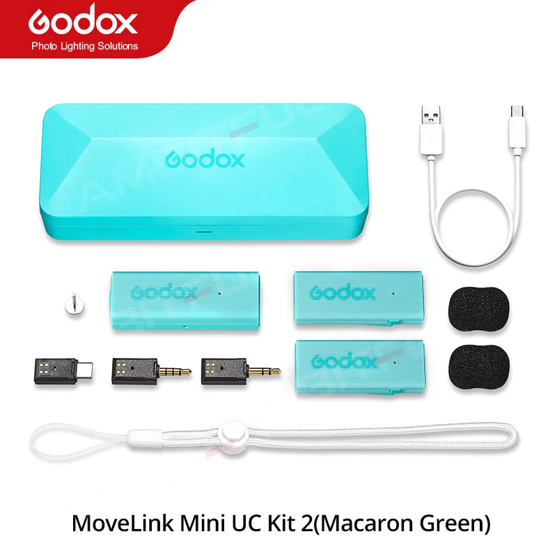 Godox MoveLink Mini LT UC 2.4GHz Wireless Lavalier Microphone Kit for iPhone Type-C Smartphones DSLR Cameras