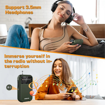 XHDATA D-220 Retro Radio | AM FM SW 4 Band DSP Pocket Portable Receiver