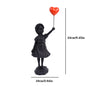 Resin Balloon Girl Figurine Sculpture Modern Abstract Home Office Desk Decor