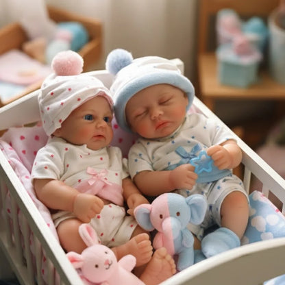 13 Inch Silicone Reborn Girl Boy Doll Open Mouth Washable Painted Skin Soft