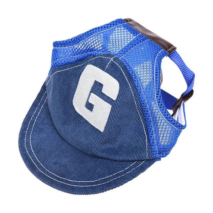 Dog Hat Sunscreen Pet Baseball Cap Outdoor Adjustable Hat with Ear Holes for Dogs
