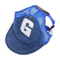 Dog Hat Sunscreen Pet Baseball Cap Outdoor Adjustable Hat with Ear Holes for Dogs