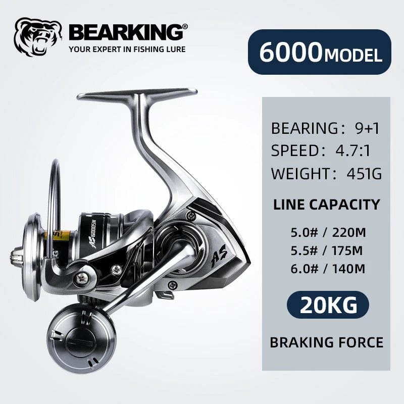 Fishing Reel Spinning Saltwater 1000-6000 9+1BB Max Drag 20KG