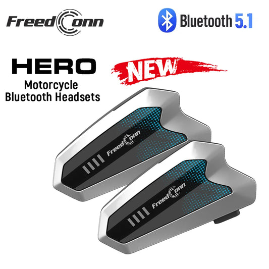 Freedconn Motorcycle Helmet Bluetooth Intercom Headset 6 Riders Music Share