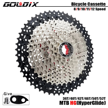 GOLDIX MTB Cassette 8/9/10/11/12 Speed 36T-52T HG for Shimano SRAM Freehub