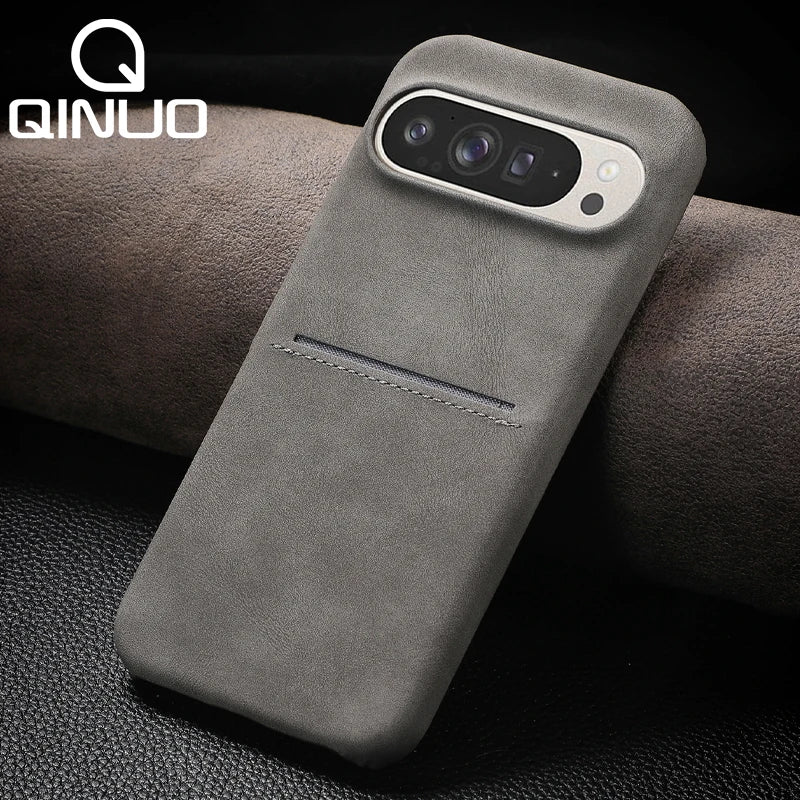 Sheepskin Style Leather Card Case for Google Pixel 8-10 Pro XL Matte Cover