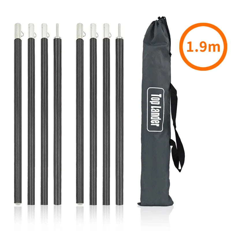 Adjustable Aluminum Tarp Poles 2m 1.9m Tent Awning Support Rods