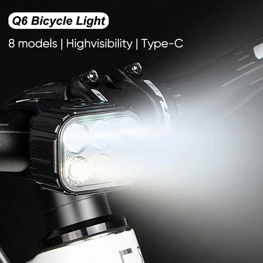 LED Bicycle Light Set Q6 Rechargeable Front Rear MTB Safety Lamps