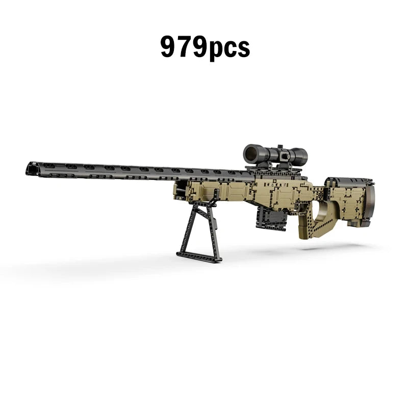 Cada 979Pcs City Technical  Police Military Weapon Sniper Rifle Building Blocks WW2 For Assault Rifle Bricks Toys for Kids Gifts-EXPROTAS