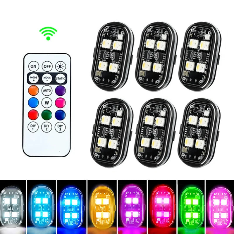 Wireless LED Strobe Lights for Motorcycle with USB Charging