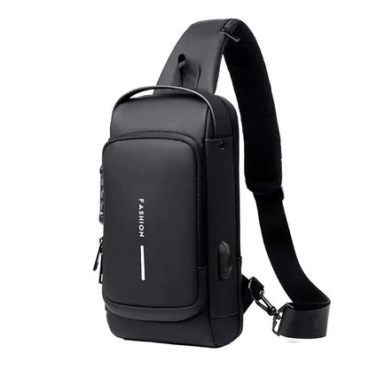 Men Crossbody Bag Anti-theft Leather Shoulder Sling Travel Chest Bag