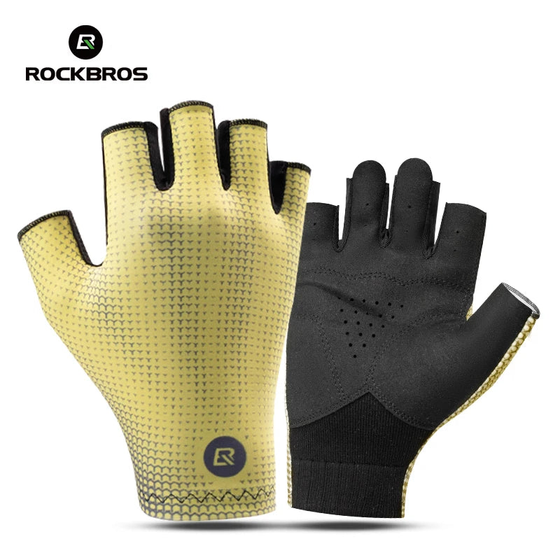 ROCKBROS Half Finger Cycling Gloves Anti-Slip Shock-Absorbing Breathable Summer Gym Gloves