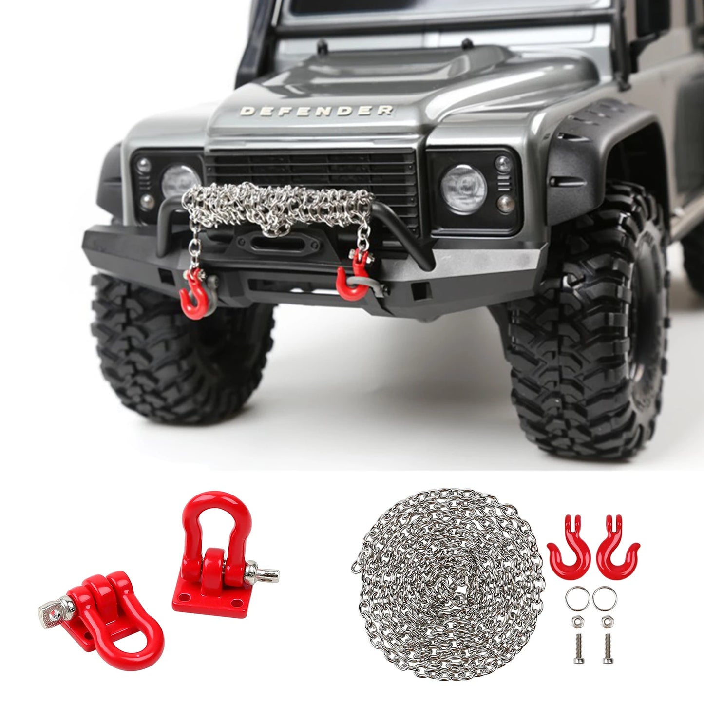 RS RC Metal Trailer Tow Hook Upgrade 1:10 Crawler SCX10 Redcat Gen8 Capra
