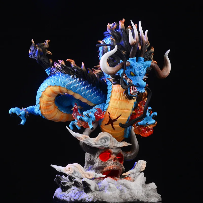 22cm One Piece Anime Figure GK Kaido Dragon Form Four Emperors With Lamp PVC Action Figure Model Dolls Antistress Toy For Gift-EXPROTAS