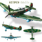 WW2 Fighter Plane Building Blocks Yak-1B La-7 P-51 Spitfire Bf-109E Toy Set