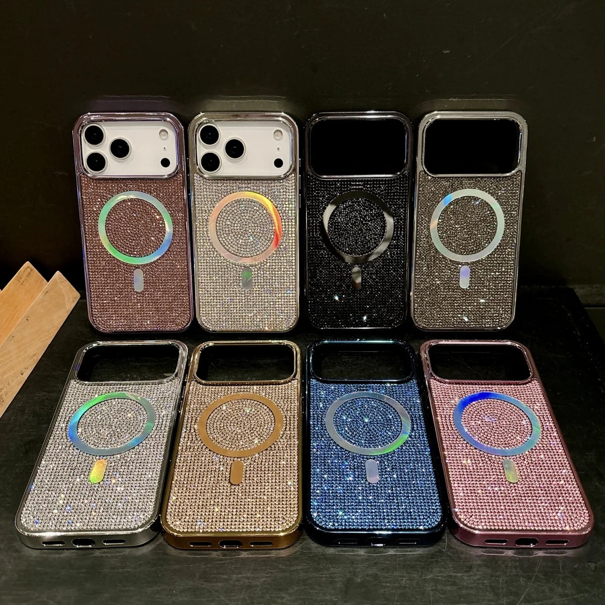 Diamond MagSafe Case for iPhone 11-17 Air Pro Max Plus Electroplate Cover