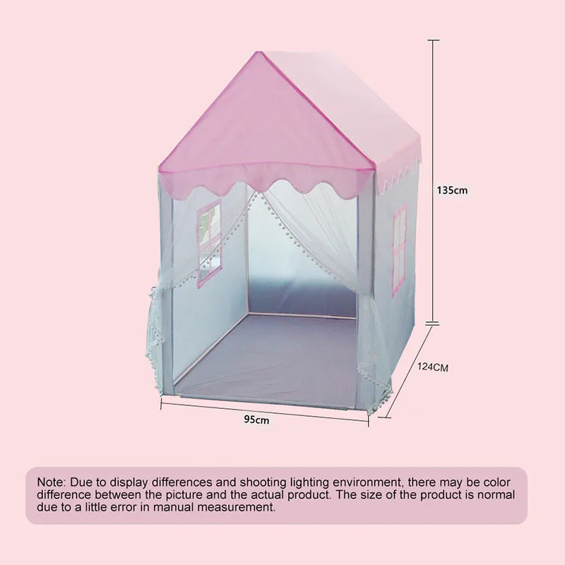 1.35M Large Children Toy Tent  Wigwam Folding Kids Tent Tipi Baby Play House Girls Pink Princess Castle Child Room Decor Gifts-EXPROTAS