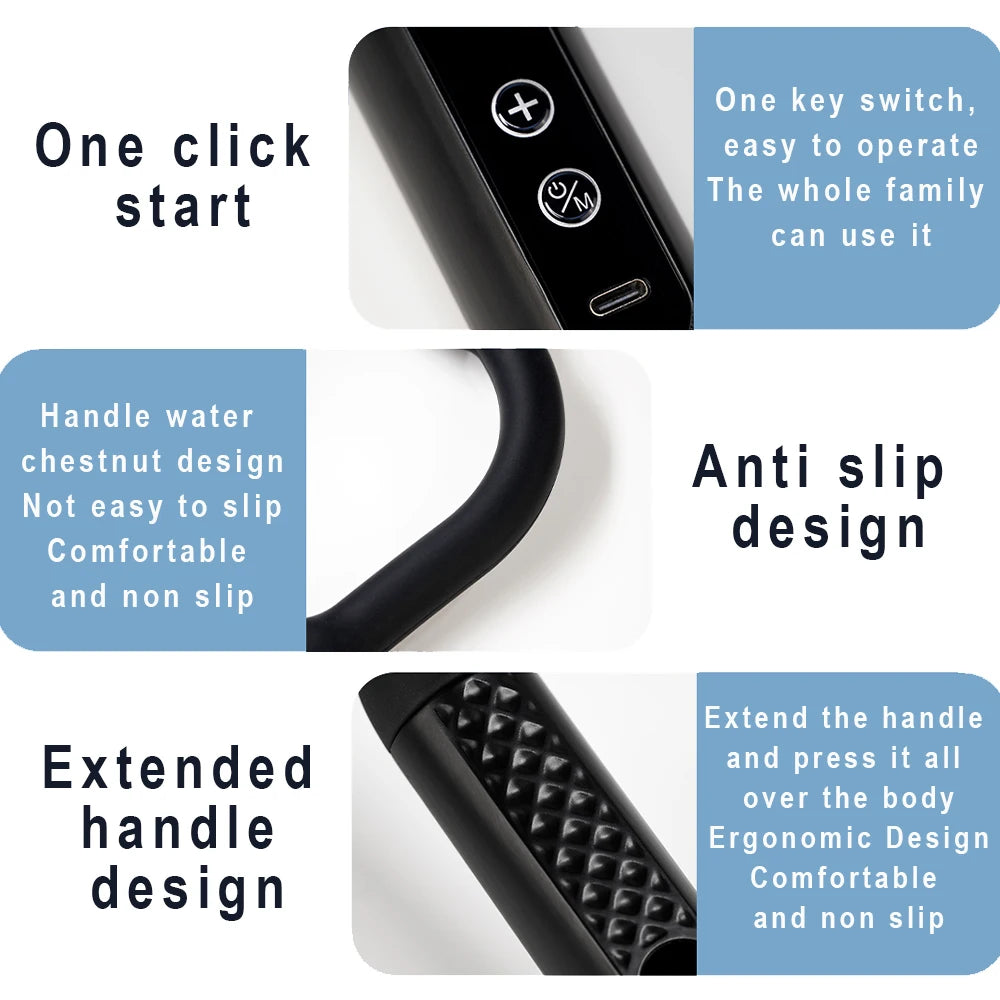 Smart Fascia Gun Electric Massager Handheld Deep Tissue Muscle Hammer 2025