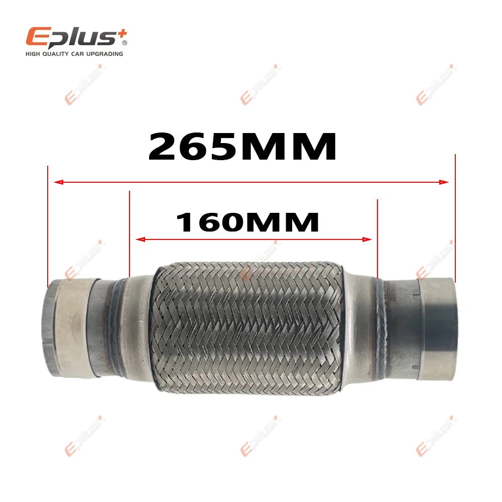 EPLUS Exhaust Flex Pipe | Telescopic Braid Muffler Connector Stainless Steel