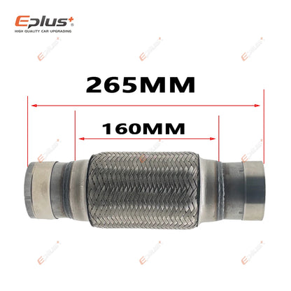 EPLUS Exhaust Flex Pipe | Telescopic Braid Muffler Connector Stainless Steel