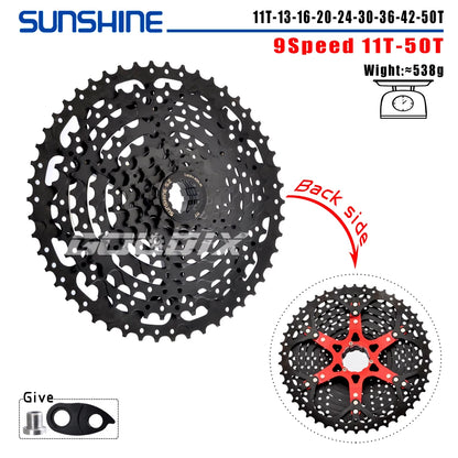 SUNSHINE MTB Cassette Shimano HG 8–12 Speed Wide Range Black Sprocket - EXPROTAS
