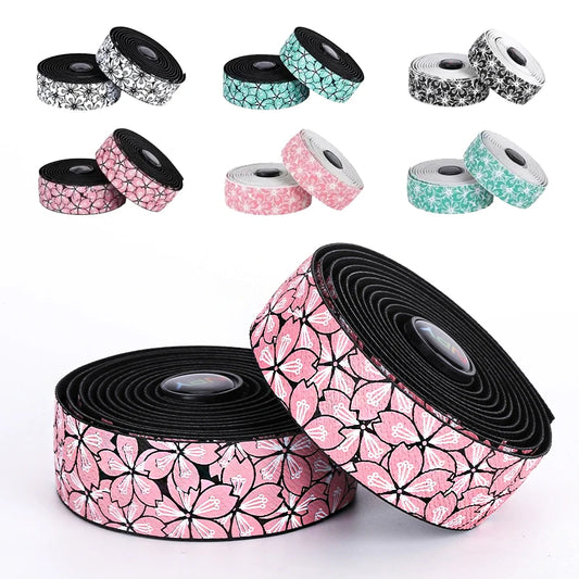 Sakura Pattern Bike Handlebar Tape Soft Road Gravel Bicycle Bar Wrap Grip