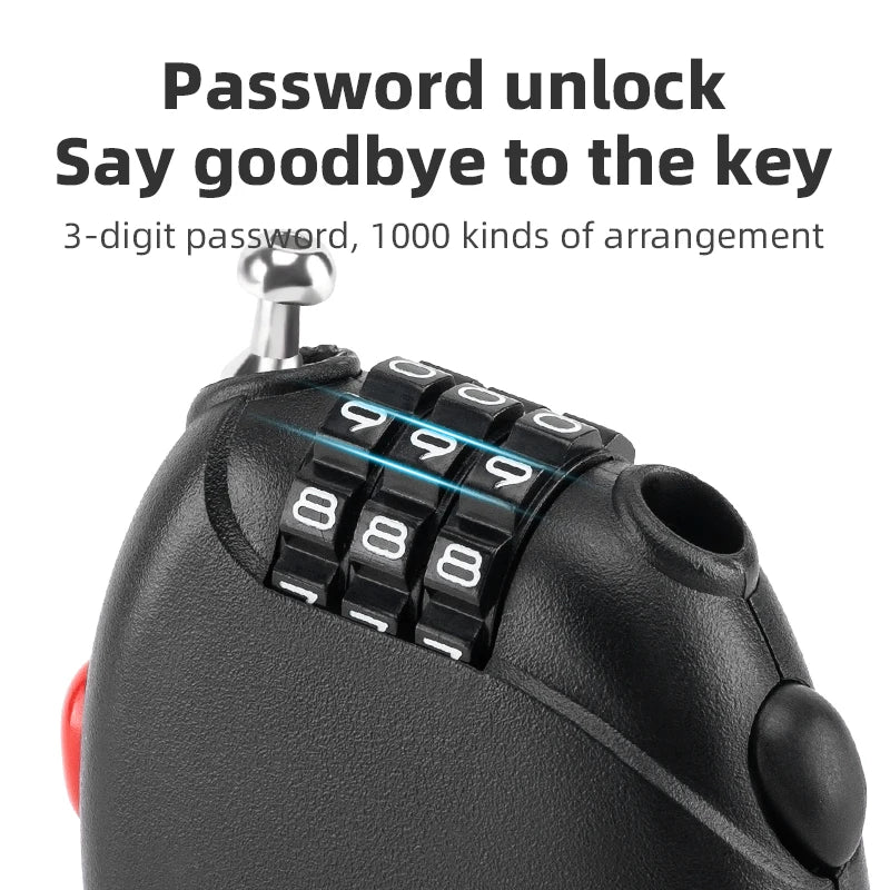 EXPROTAS Password Cable Lock Anti-Theft Bicycle Security for Bike MTB