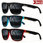 3PCS Polarized Square Sunglasses Men Women Fashion Outdoor Sport Travel