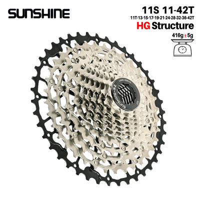 SUNSHINE Ultralight Carbon Steel Bicycle Cassette 9/10/11/12/13 Speed HG Sprocket MTB