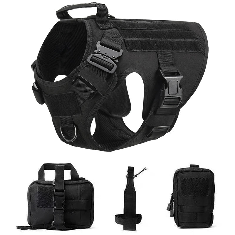 Tactical Military Vest Dog Harness & Leash Set for German Shepherds All Breeds