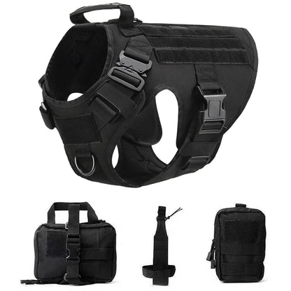 Tactical Military Vest Dog Harness & Leash Set for German Shepherds All Breeds
