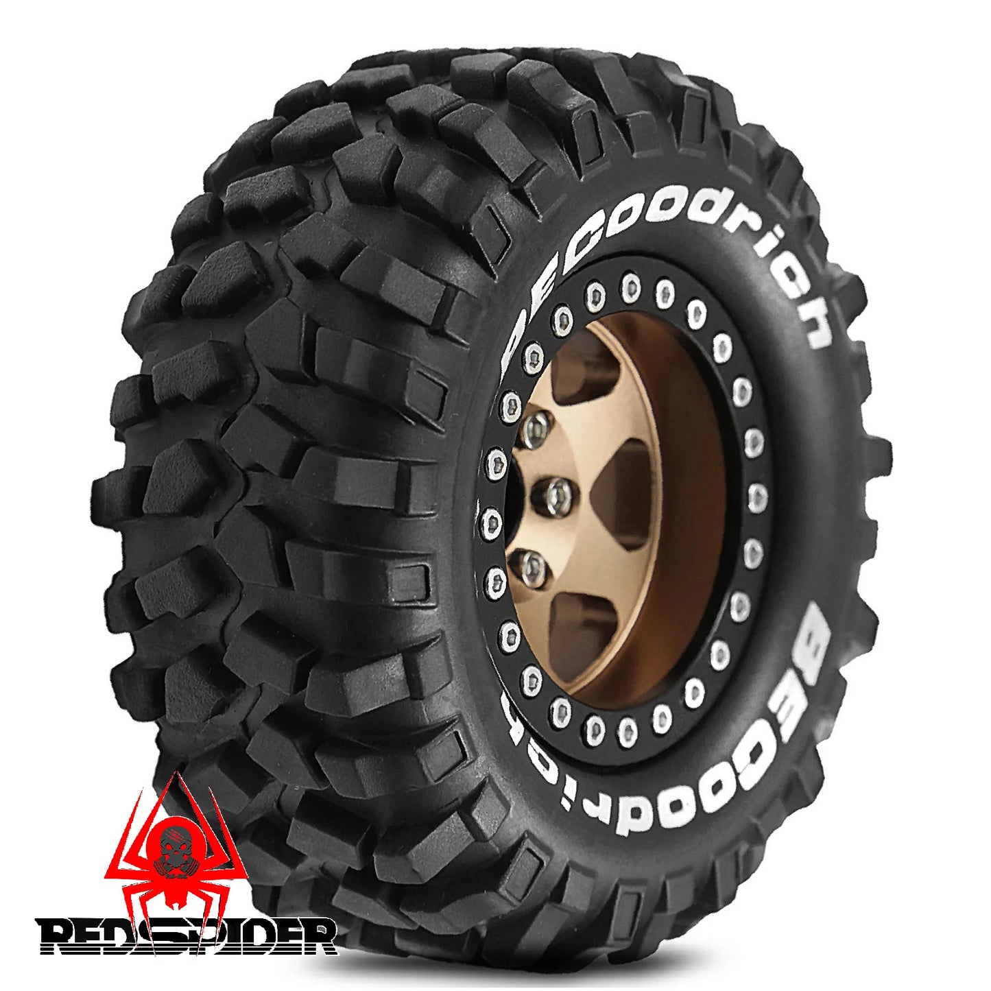 4pcs 1.9 Rubber Tires & Beadlock Wheels for 1/10 RC Crawler TRX4 SCX10 Gen8