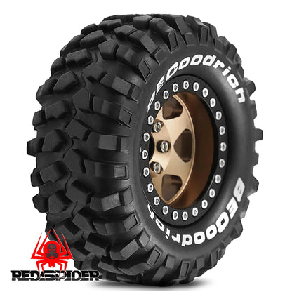 4pcs 1.9 Rubber Tires & Beadlock Wheels for 1/10 RC Crawler TRX4 SCX10 Gen8