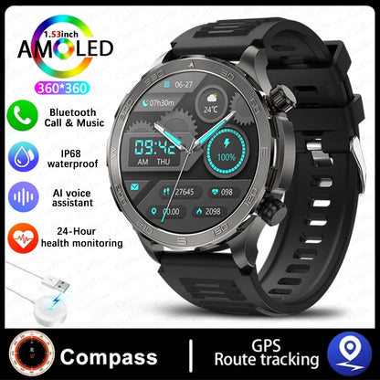 2024 New For Huawei Xiaomi GPS Sports Smartwatch Men NFC Compass Fitness Tracker IP68 Waterproof Bluetooth Call Smartwatch Man-EXPROTAS