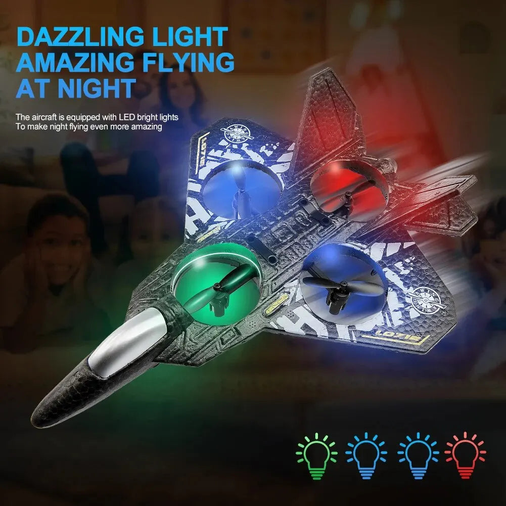 L0712 RC Plane 2.4G Remote Control Aircraft Gravity Sensing Helicopter Glider with Light EPP Foam Fighters for Boys Children-EXPROTAS