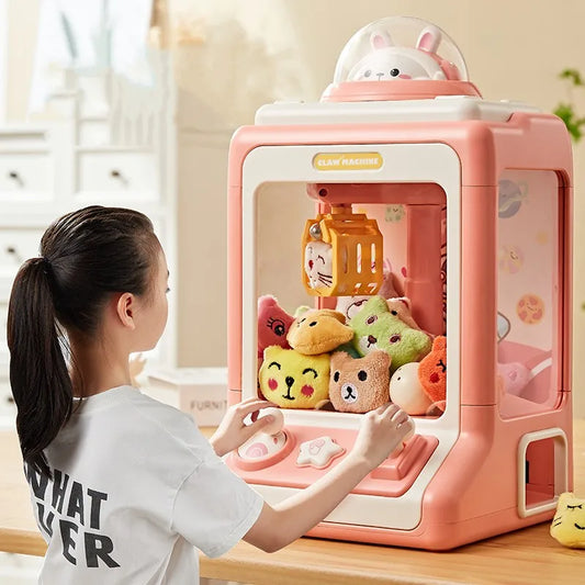 Automatic Doll Machine Toy for Kids Mini Cartoon Coin Operated Play Game Claw Crane Machines with Light Music Children Toy Gifts-EXPROTAS