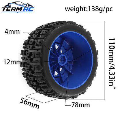 4Pcs Monster Truck Wheels RC Car 110mm 12mm Hex Upgrade Parts