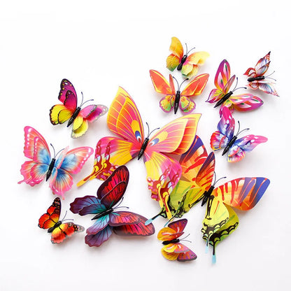 12Pcs 3D Butterfly Wall Stickers Decor for Kids Room Home Art