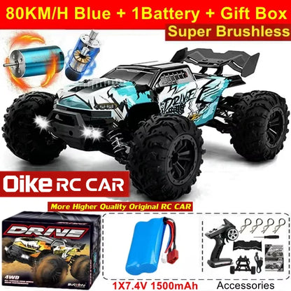 RC Remote Control Drift Car 4WD 50KM/H 80KM/H LED Lights Racing Toy