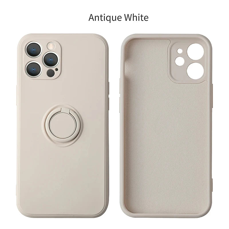 Magnetic Ring Silicone Phone Case for iPhone 11-17 Pro Max Plus Mini XR